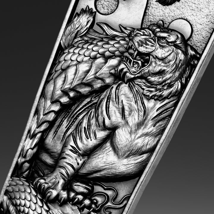 image of the dragon tiger switchblade silver coin