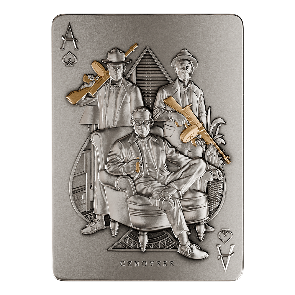 image of the genovese crime family silver coin on a transparent background