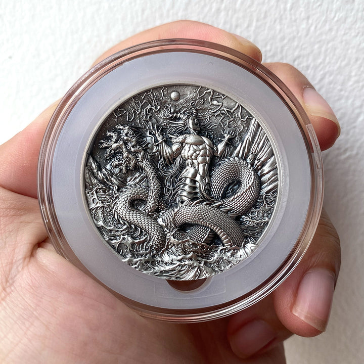 close up image of the gongong silver coin