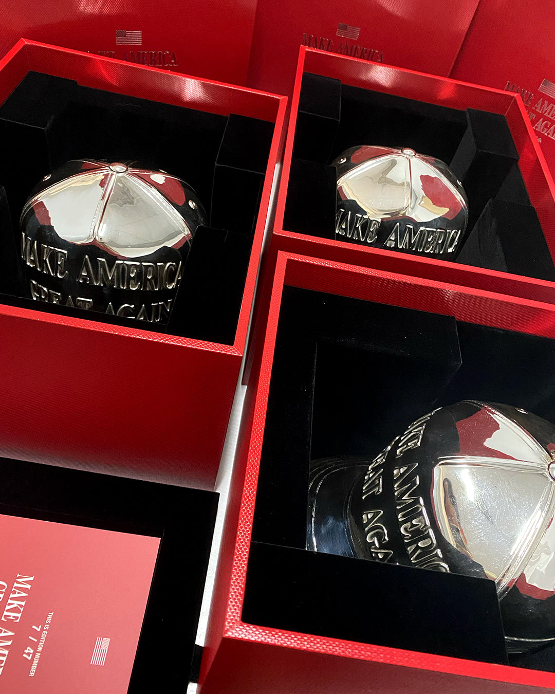 image of the maga hat 1.178kg pure silver sculpture