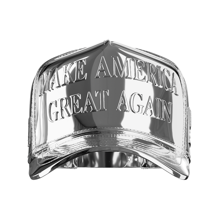 image of the maga hat pure silver sculpture