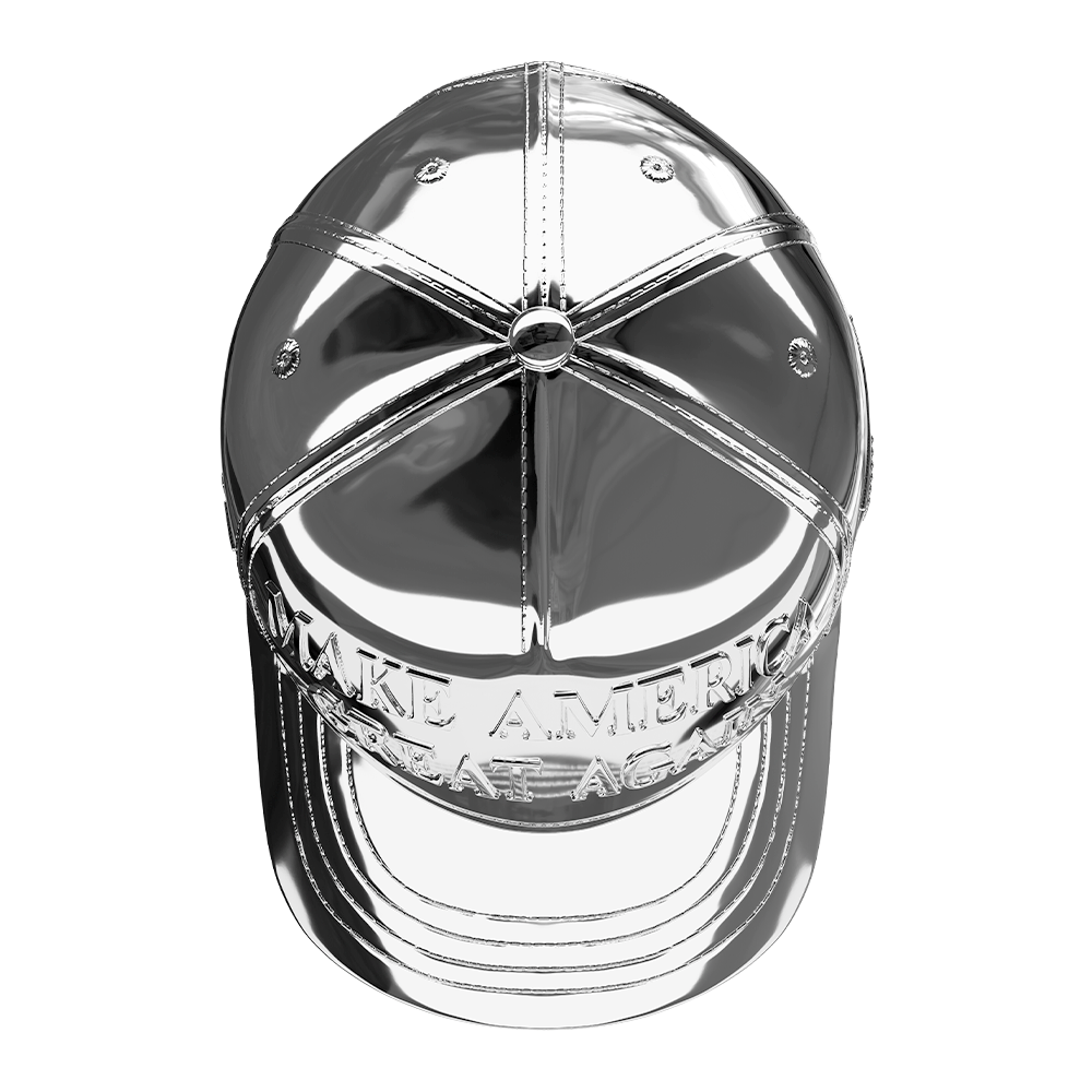 image of the maga hat pure silver sculpture