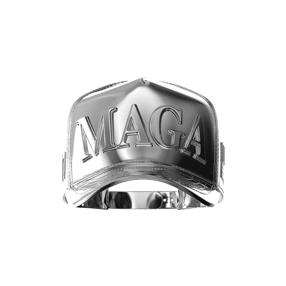 image of the maga hat 2 oz pure silver sculpture