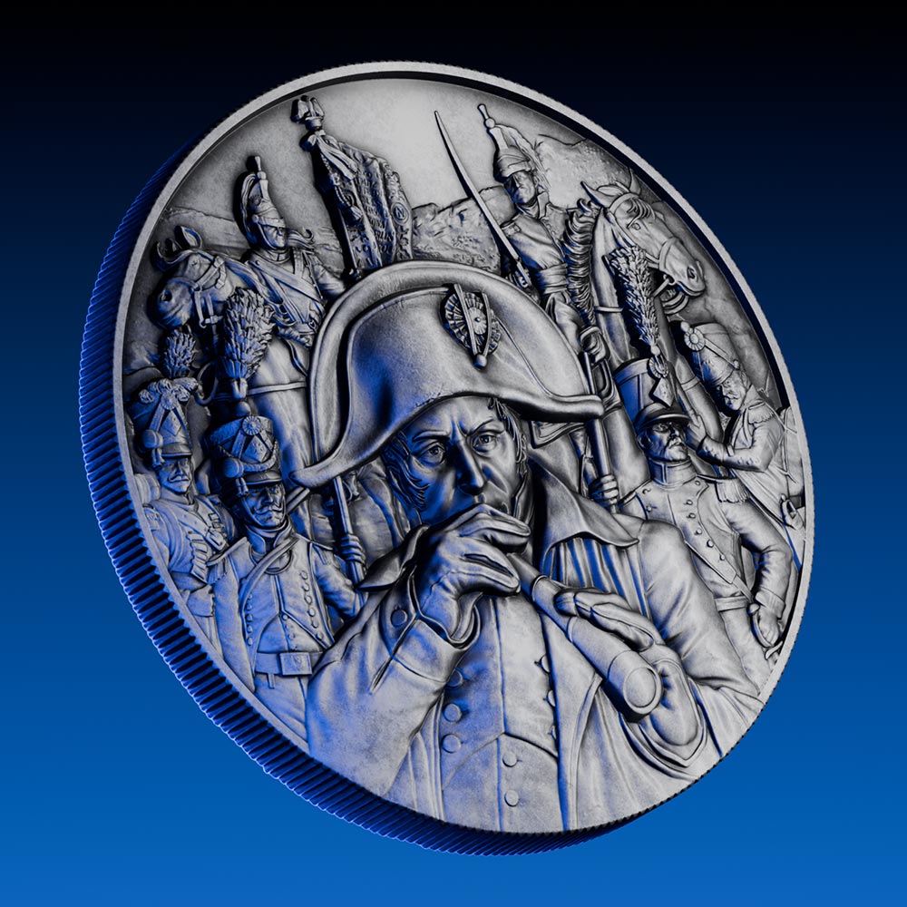 image of the napoleon 2 oz silver coin details