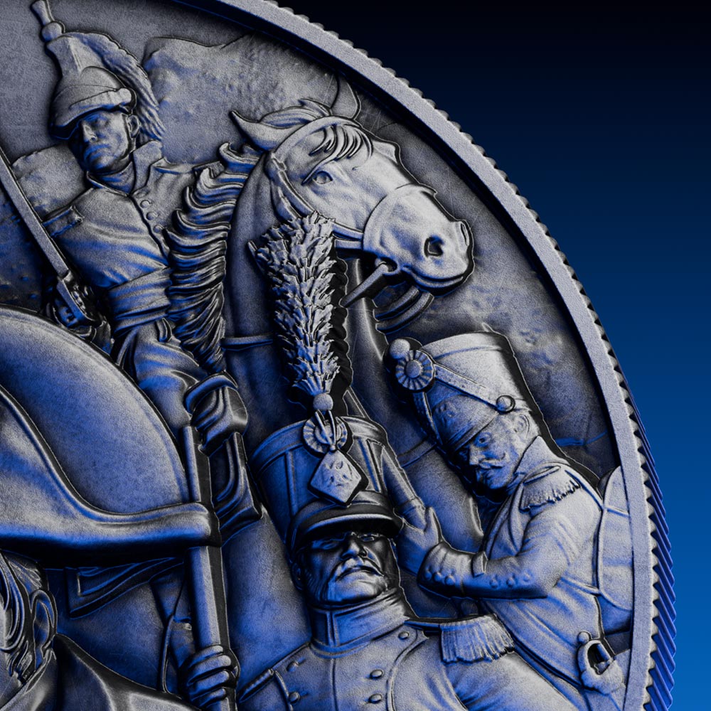 image of the napoleon 2 oz silver coin details