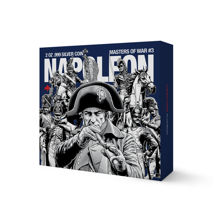 image of the napoleon 2 oz silver coin packaging