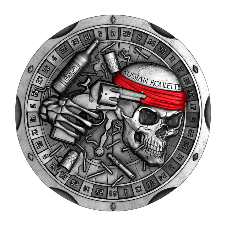 image of the russian roulette 2 oz silver coin