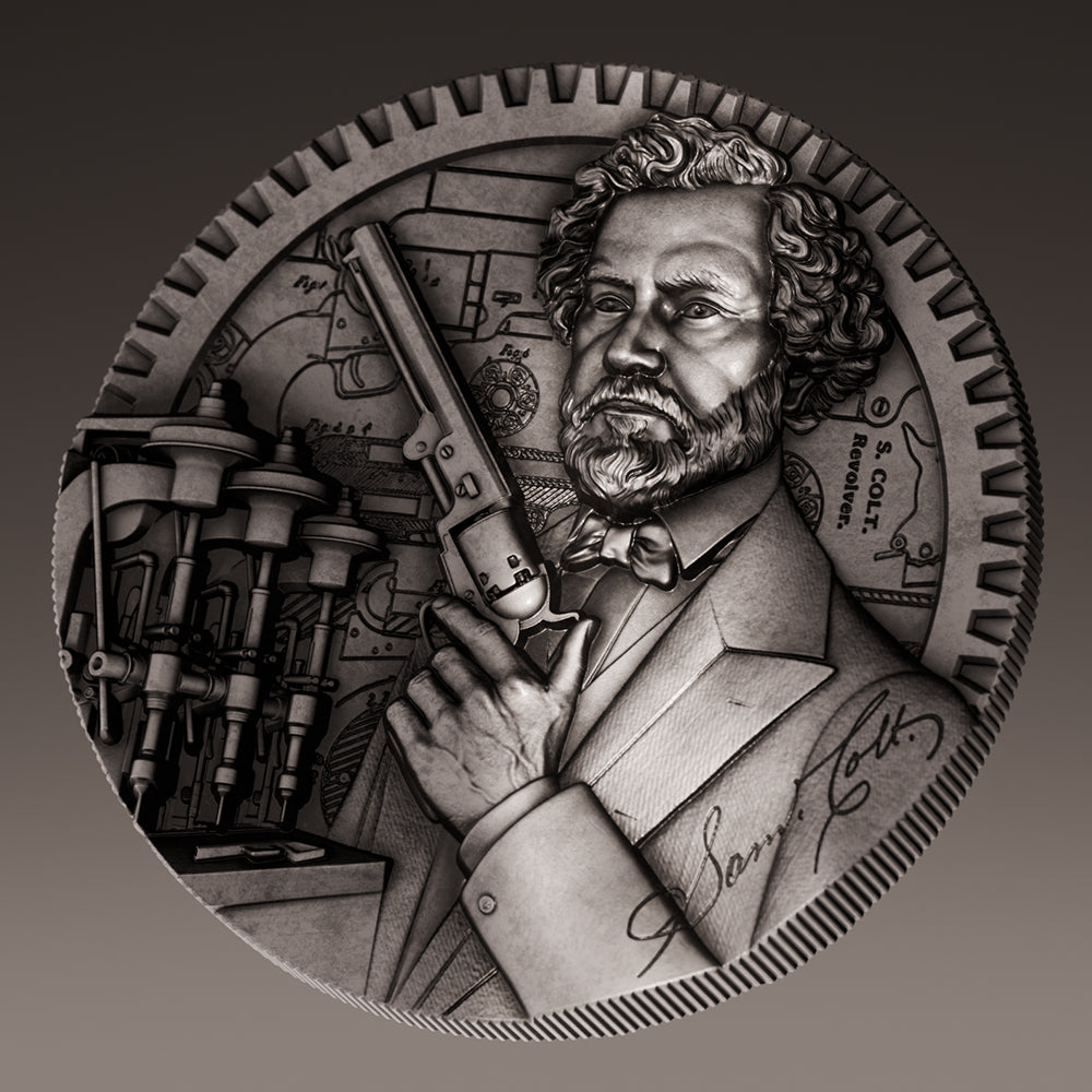 image of the samuel colt 2 oz pure silver coin