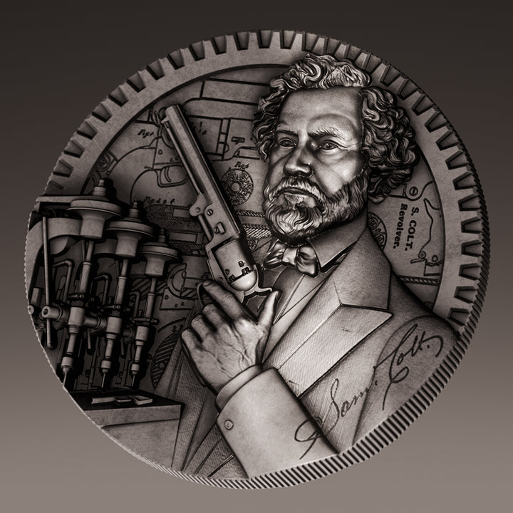 image of the samuel colt 2 oz pure silver coin