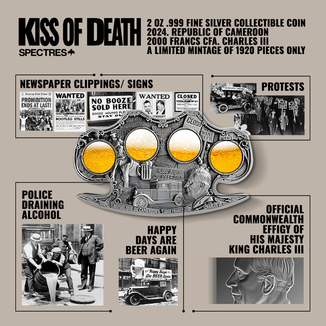 image of the kiss of death silver coin details