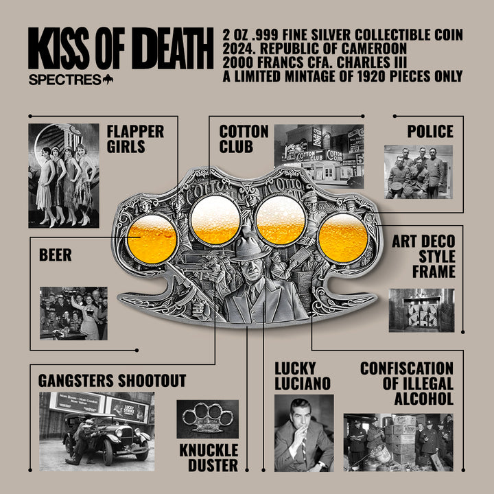 image of the kiss of death silver coin details