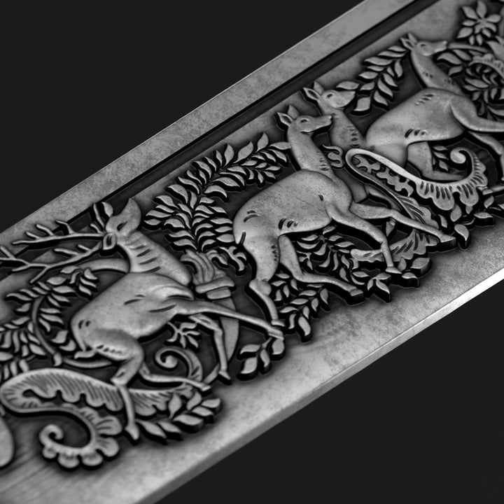 image of the theodore roosevelt's tiffany bowie knife silver coin