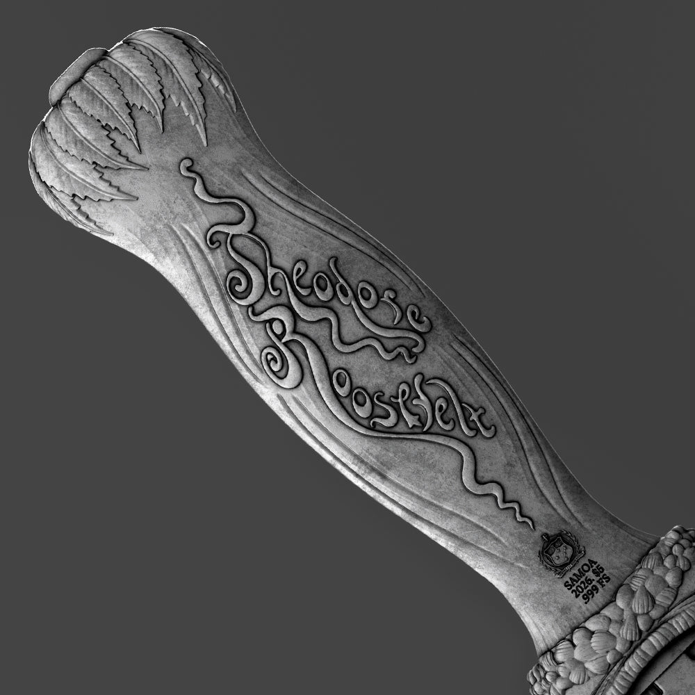 image of the theodore roosevelt's tiffany bowie knife silver coin
