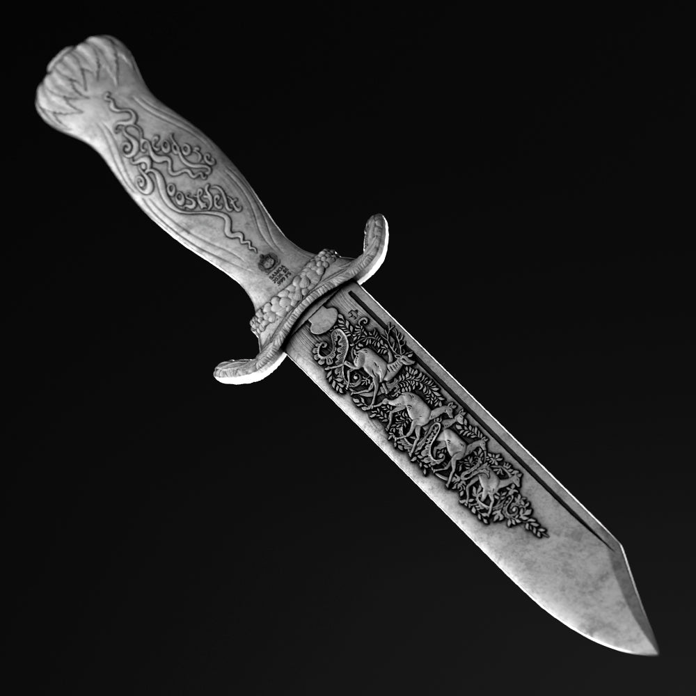 image of the theodore roosevelt's tiffany bowie knife silver coin