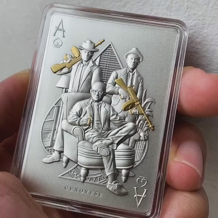 video reel of the genovese crime family silver coin