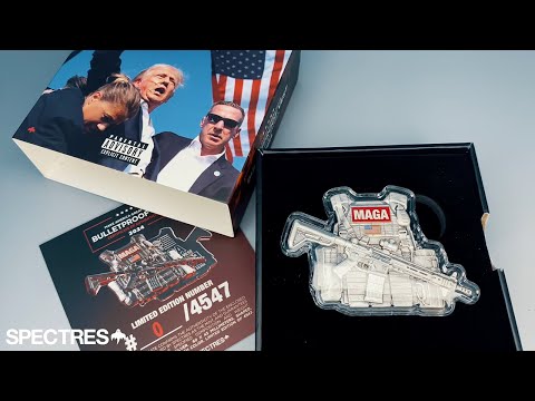 packaging unboxing video of the maga bulletproof vest silver collectible