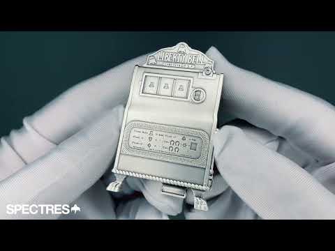 packaging unboxing video of the liberty bell slot machine silver coin