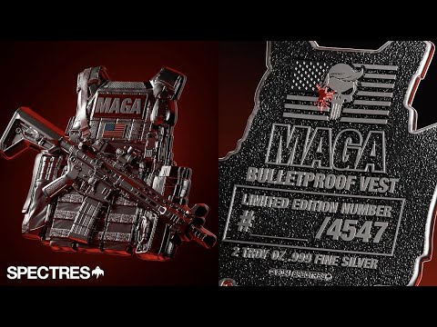 promotional video of the maga bulletproof vest silver collectible