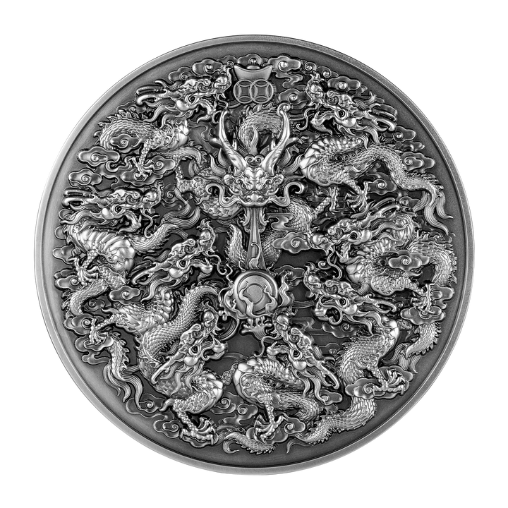 9 Sons of the Dragon King 10 kg Silver Coin