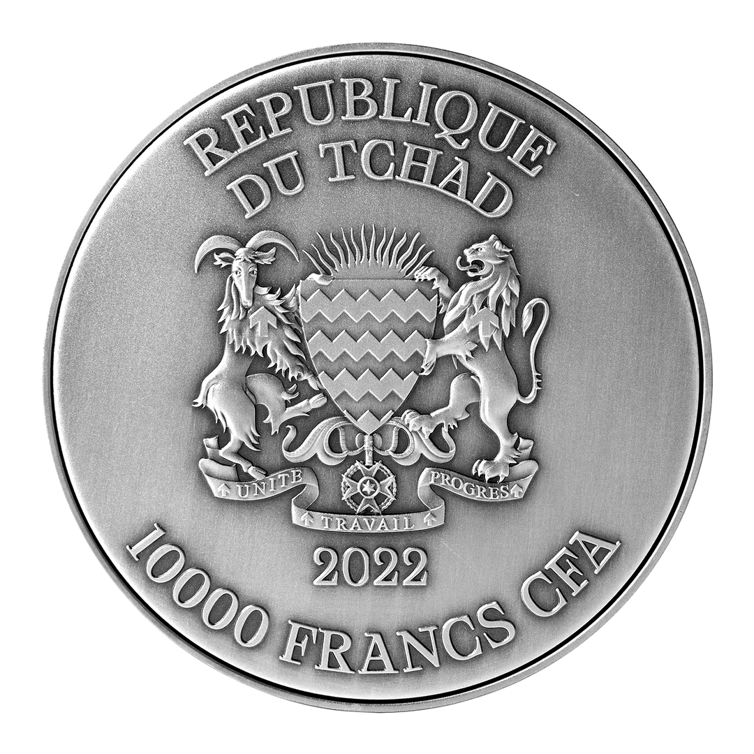 Ao Qin/ The Vermillion Dragon 2 oz Silver Coin - 2022 Chad 10000 Francs CFA