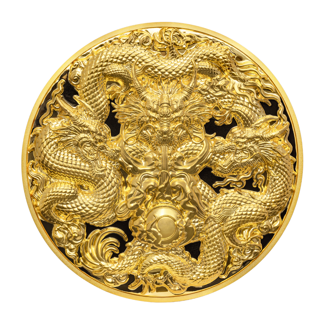 Triple Dragons 5 oz Silver Coin - 2023 Chad 25000 Francs CFA