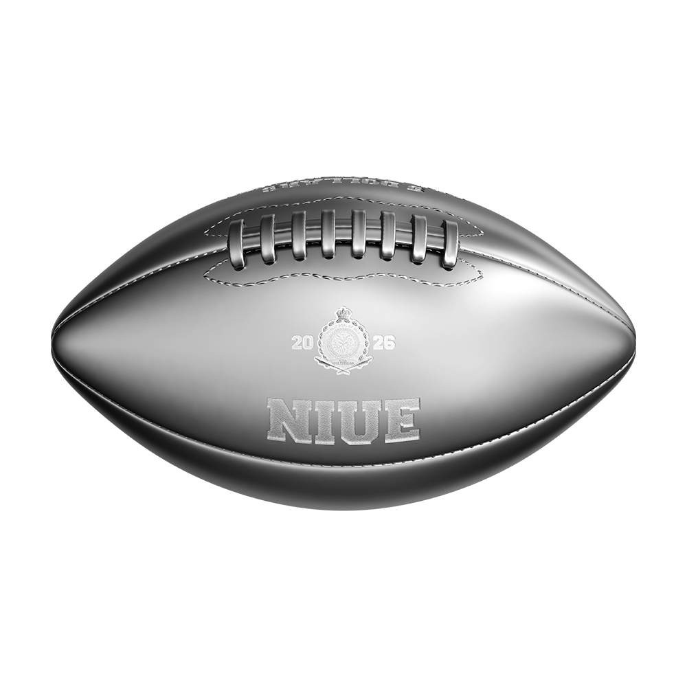 image of the 3D American Football 2 oz Pure Silver Coin