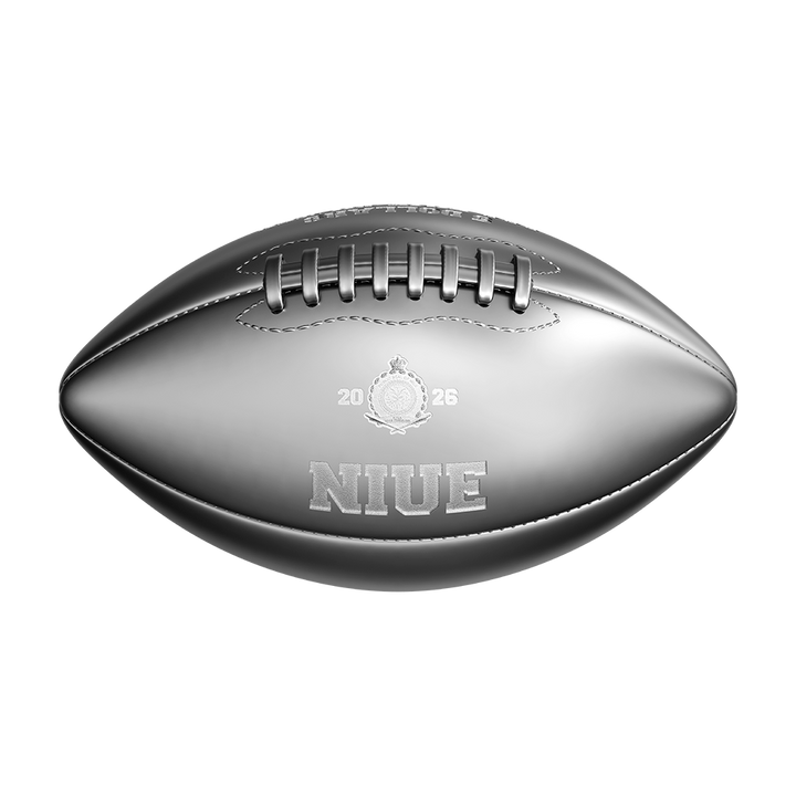 image of the 3D American Football 2 oz Pure Silver Coin