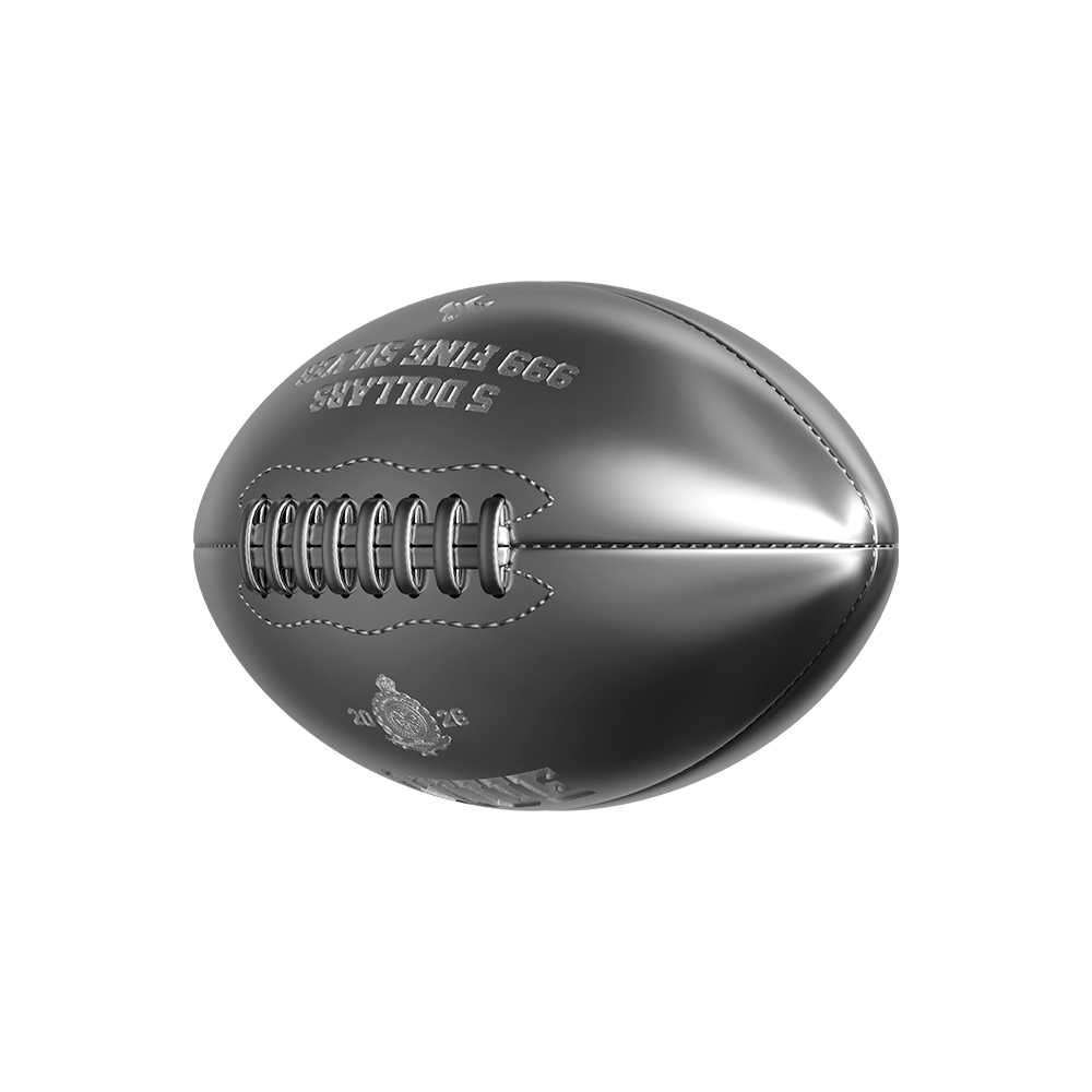 image of the 3D American Football 2 oz Pure Silver Coin
