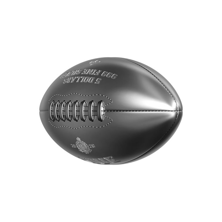 image of the 3D American Football 2 oz Pure Silver Coin