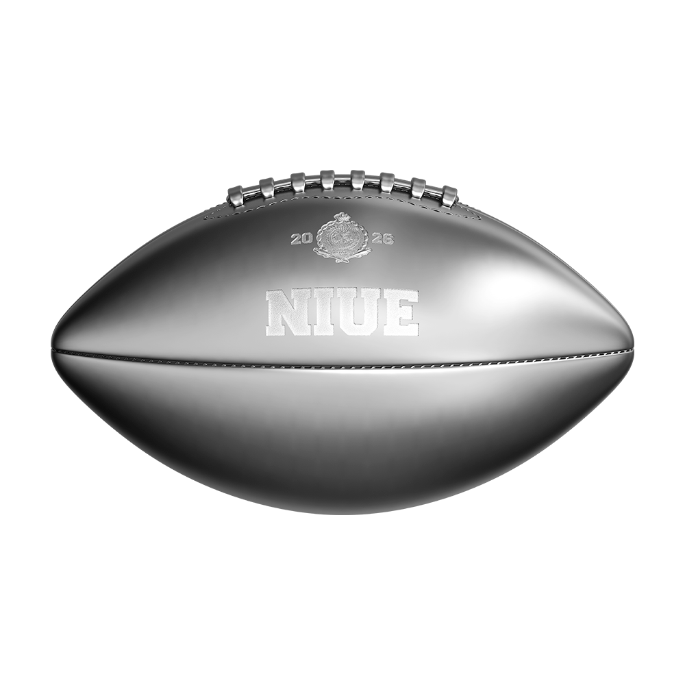 image of the 3D American Football 2 oz Pure Silver Coin
