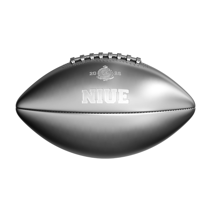 image of the 3D American Football 2 oz Pure Silver Coin