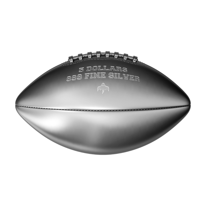 image of the 3D American Football 2 oz Pure Silver Coin
