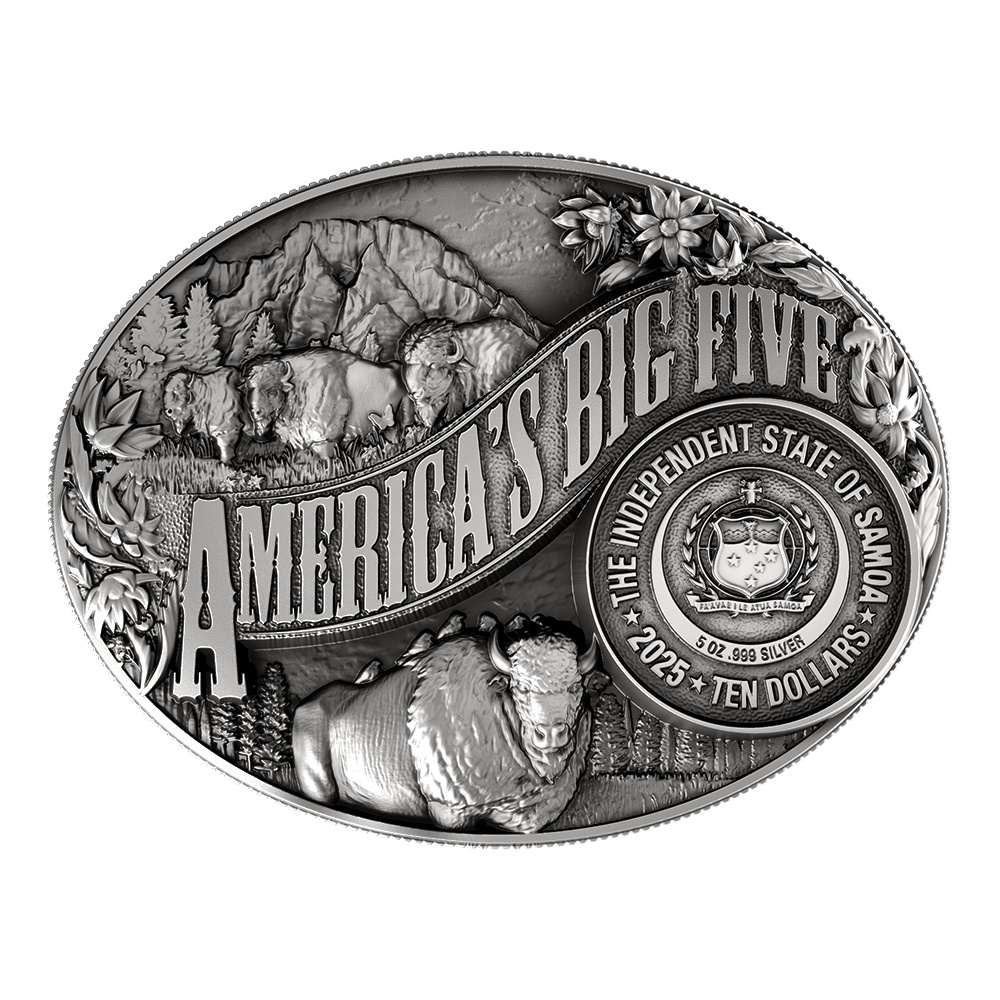 image of the american bison silver coin on a transparent background