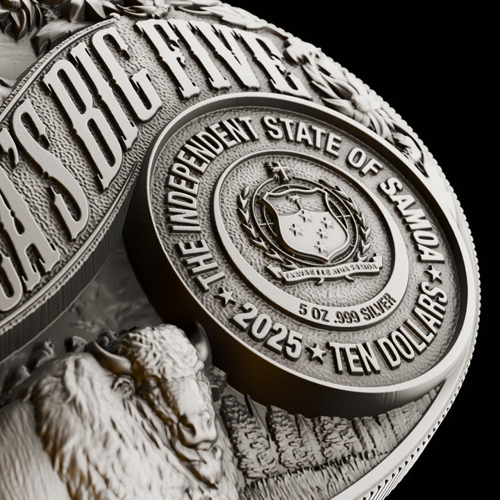 close up image of the american bison silver coin details