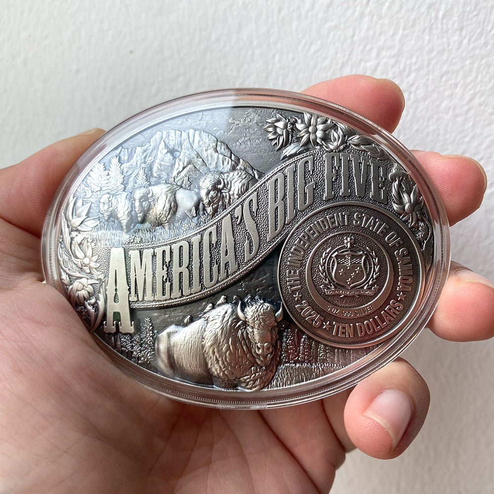 close up image of the american bison silver coin