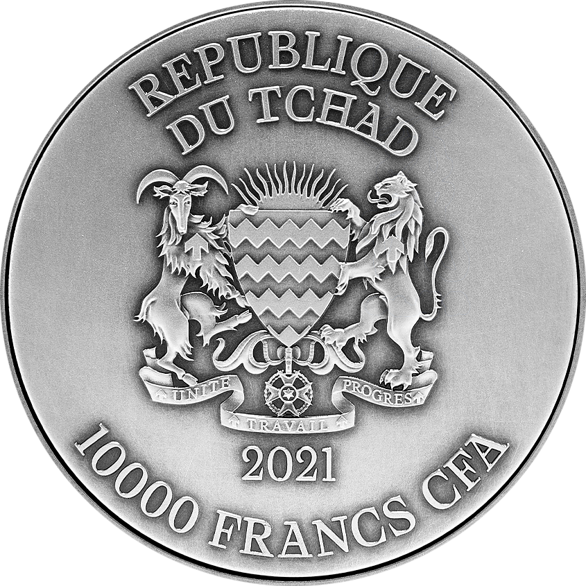 Ao Shun/ The Black Dragon 2 oz Silver Coin - 2021 Chad 10000 Francs CFA