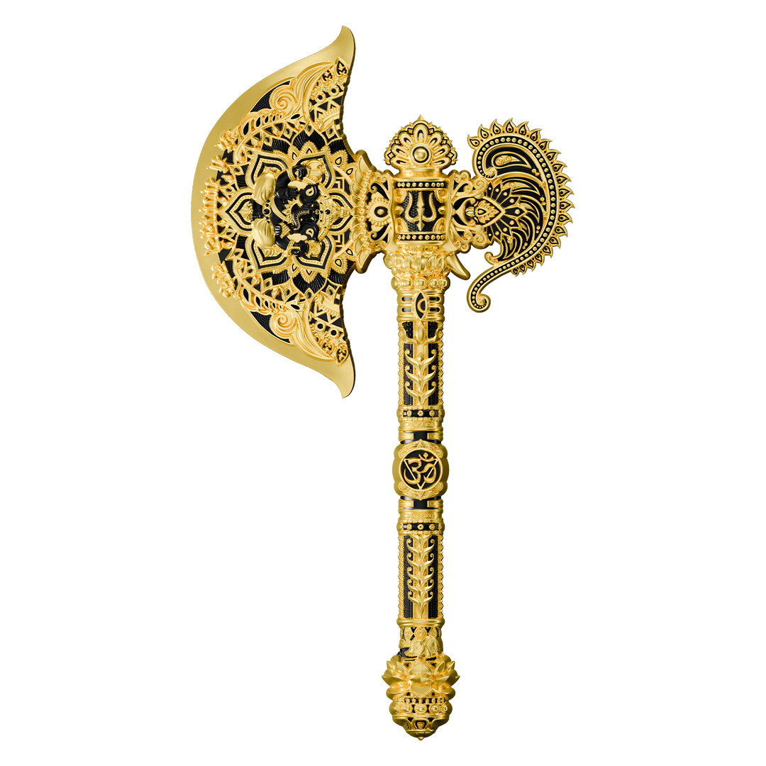 image of the axe of ganesha 5 oz silver coin