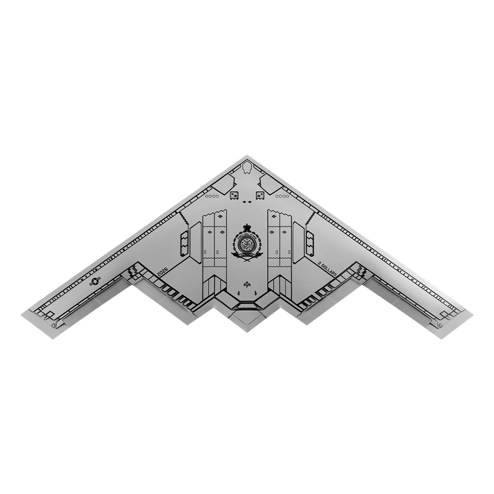 image of the B-2 Spirit Stealth Bomber 1oz Silver Coin