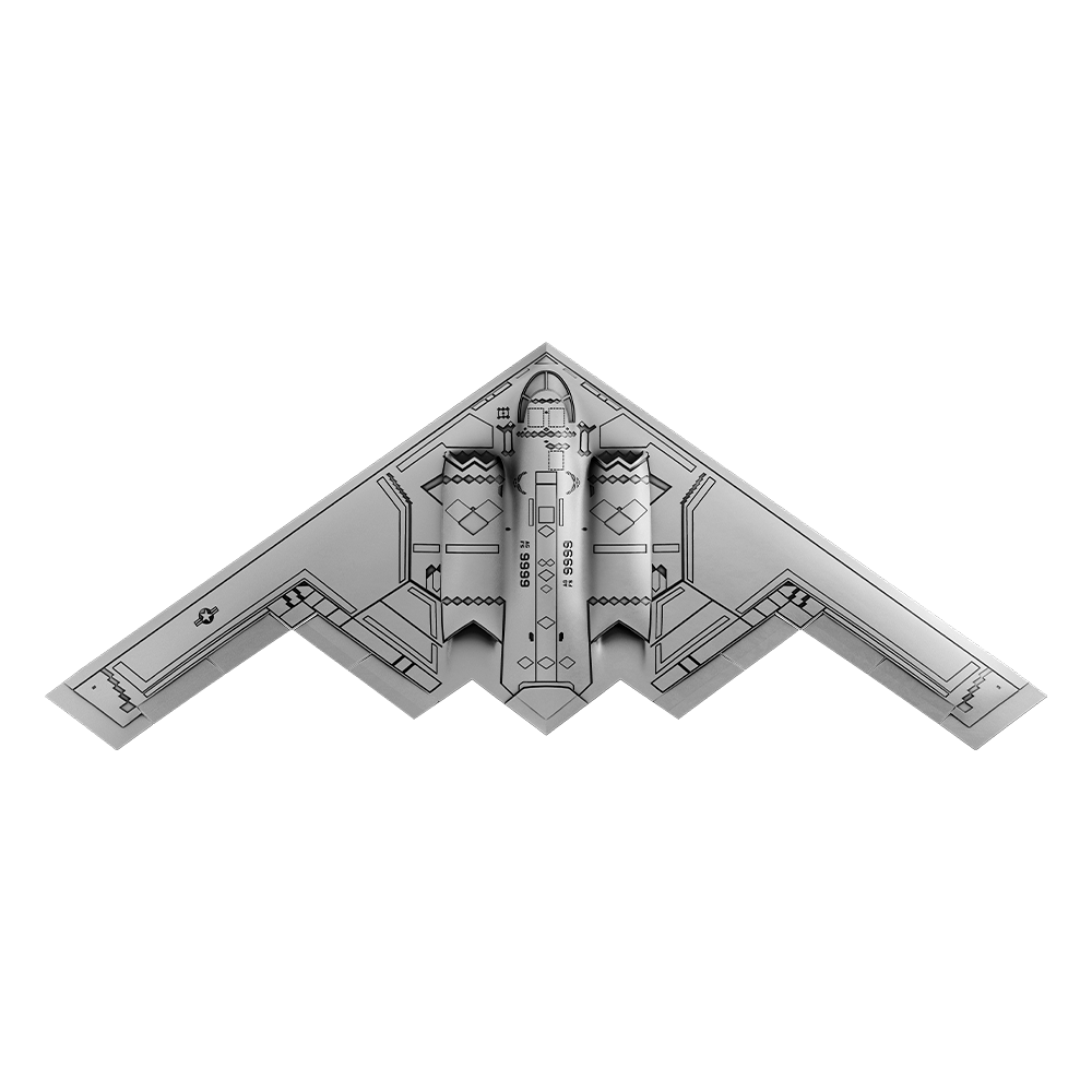 image of the B-2 Spirit Stealth Bomber 1oz Silver Coin