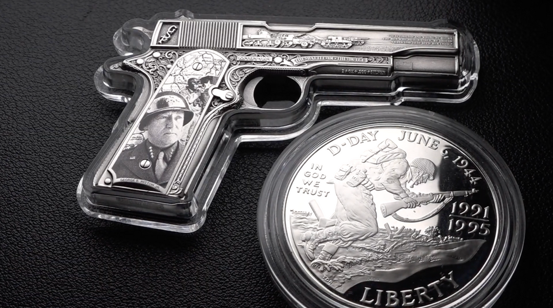 image of the patton 1911 2 oz silver coin