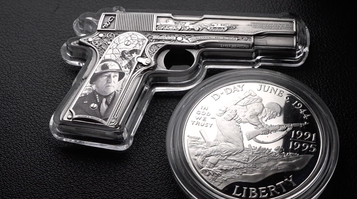 image of the patton 1911 2 oz silver coin