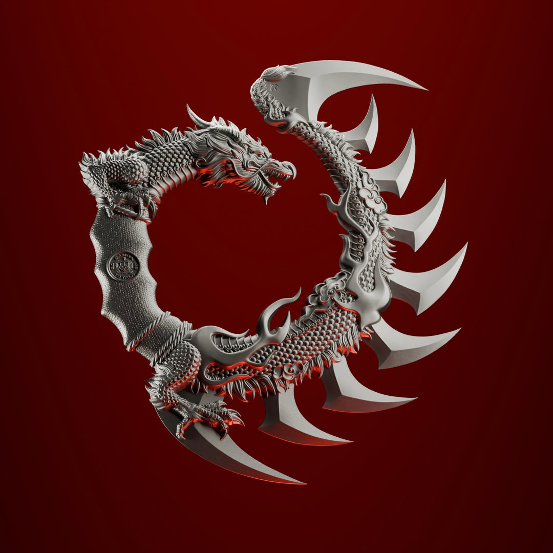 image of the dragon claw knife 5 oz pure silver coin