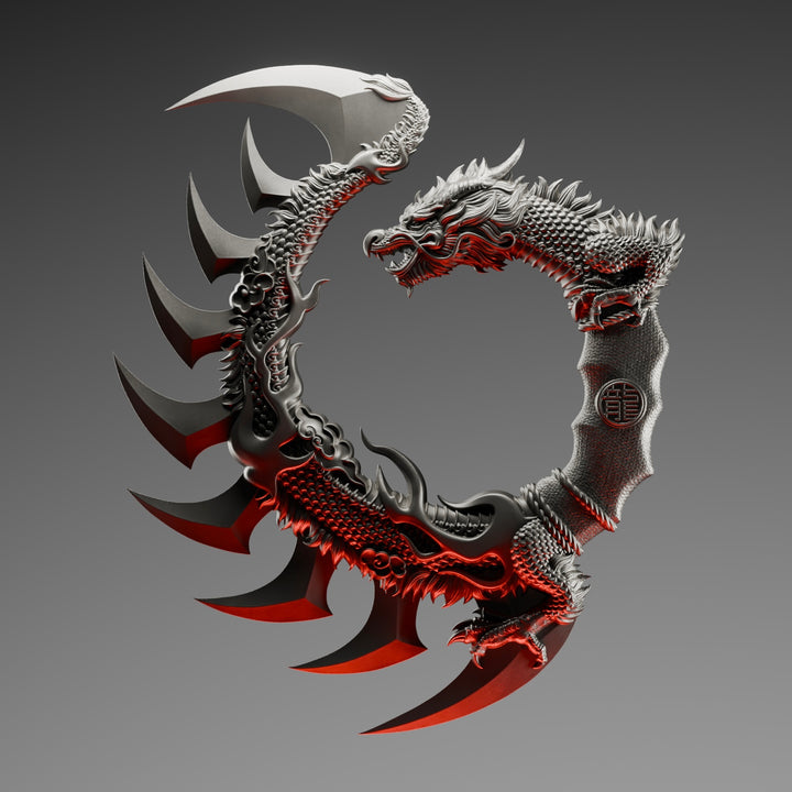 image of the dragon claw knife 5 oz pure silver coin