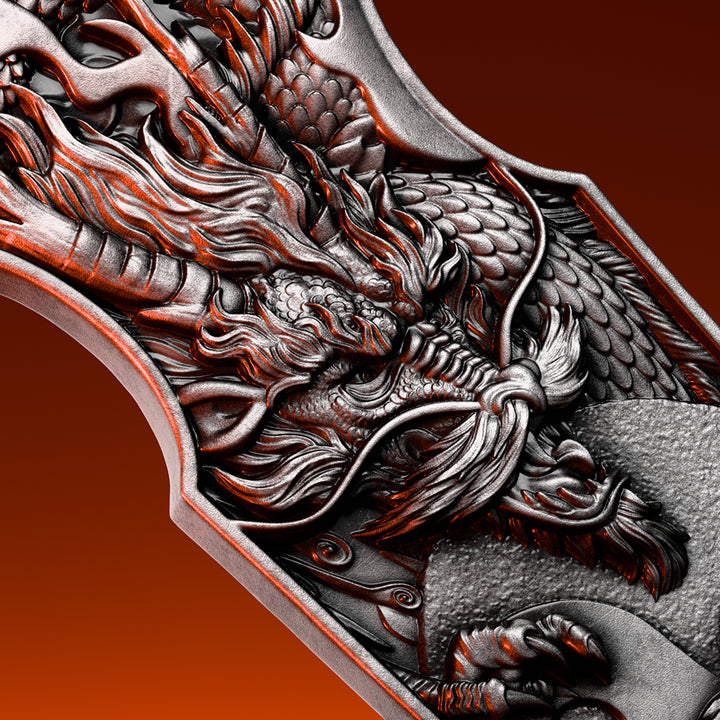 image of the dragon tiger switchblade silver coin