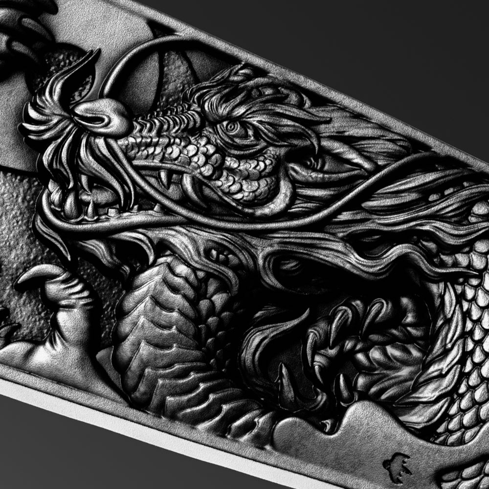 image of the dragon tiger switchblade silver coin