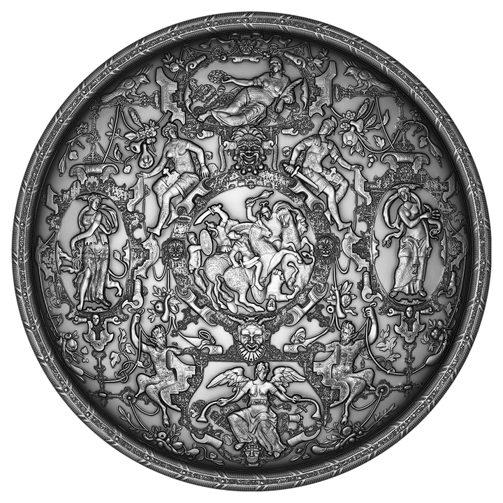 image of the ghisi shield 2 oz silver coin