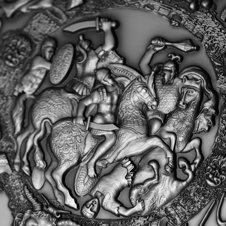 image of the ghisi shield 2 oz silver coin
