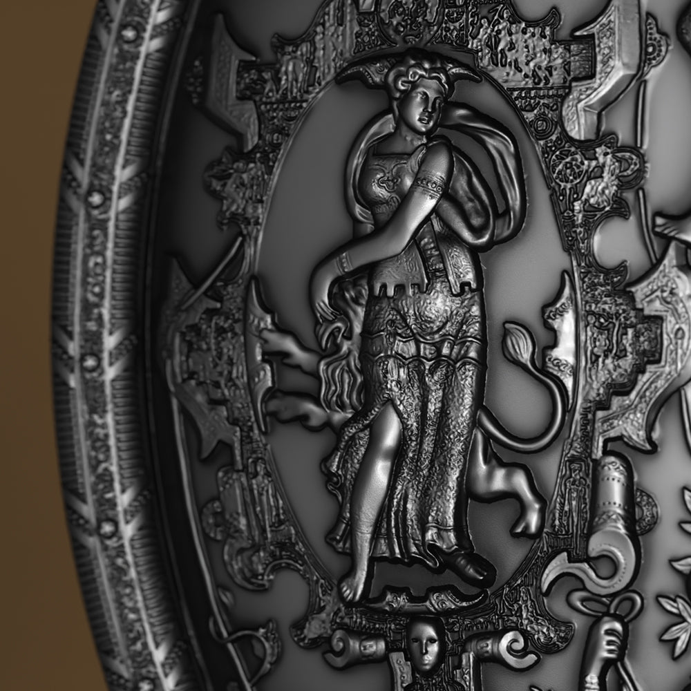 image of the ghisi shield 2 oz silver coin