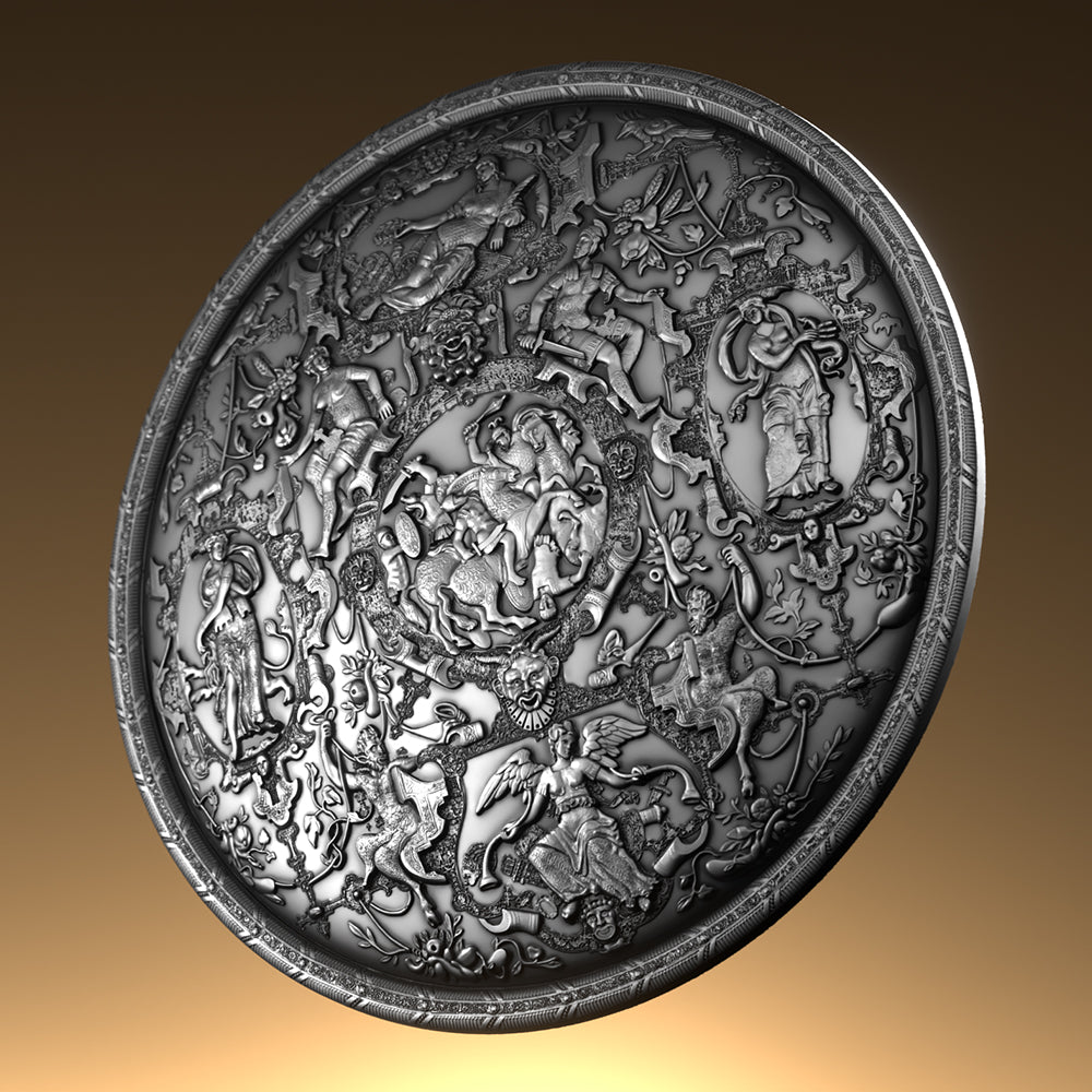 image of the ghisi shield 2 oz silver coin