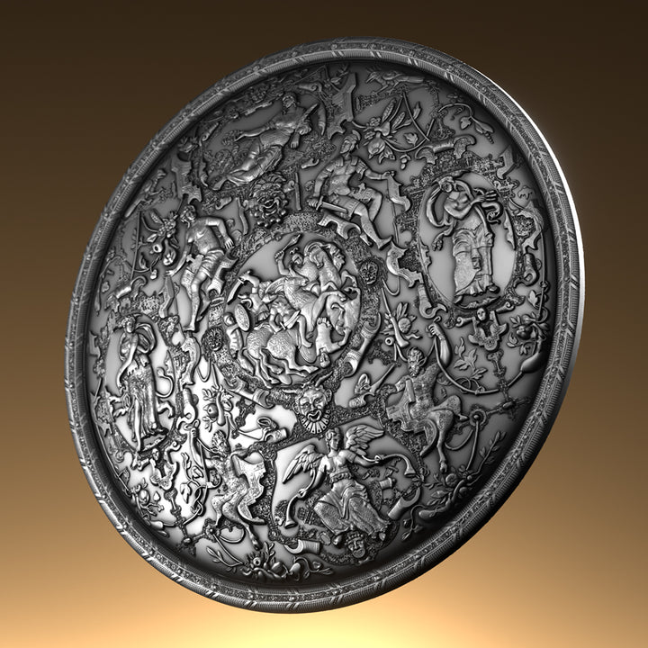 image of the ghisi shield 2 oz silver coin